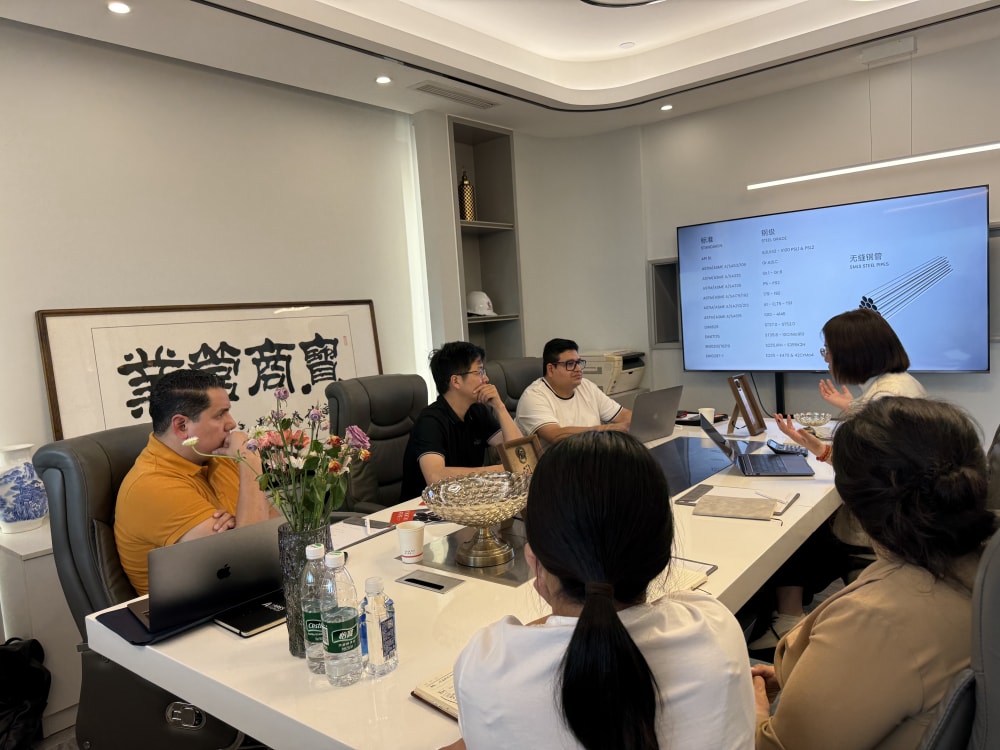 We extend a warm welcome to the Mexican client delegation for their visit and exchange at Yantai Xinbaoshang.
