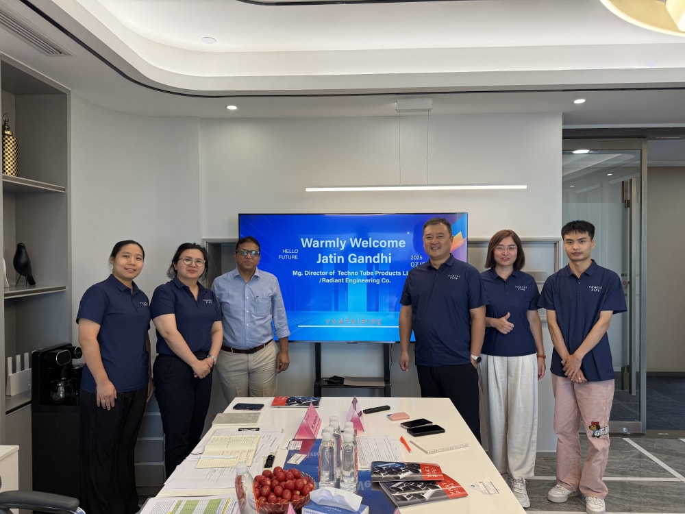 Welcome to the delegation of Indian clients visiting Yantai Xinbaoshang for inspection and exchange.